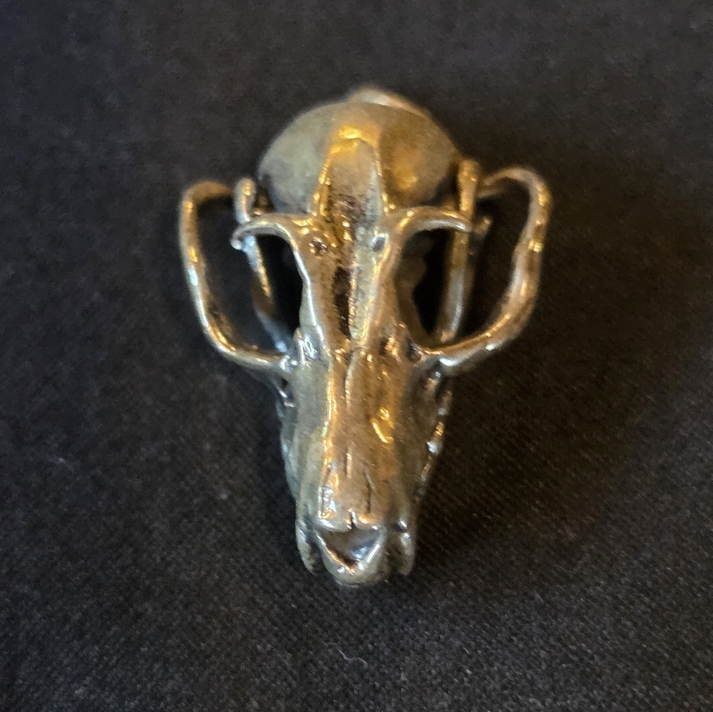 Fire & Bone Sterling Silver Greater Flying Fox Bat Skull Pendant Necklace - Picture 6 of 9